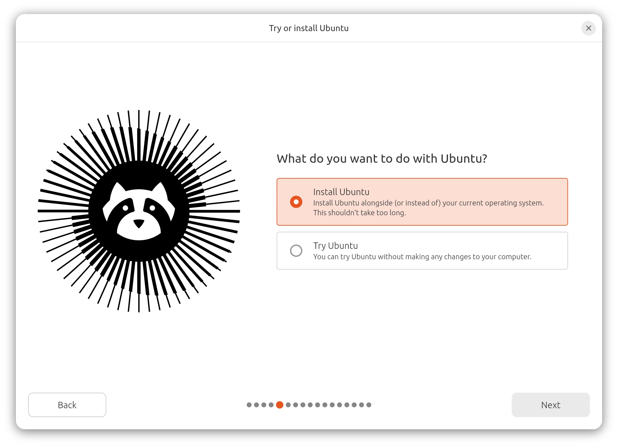 Finally, the Ubuntu installer!